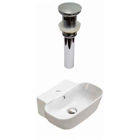 16.34-in. W Above Counter White Vessel Set For 1 Hole Center Faucet -  AMERICAN IMAGINATIONS, AI-33436